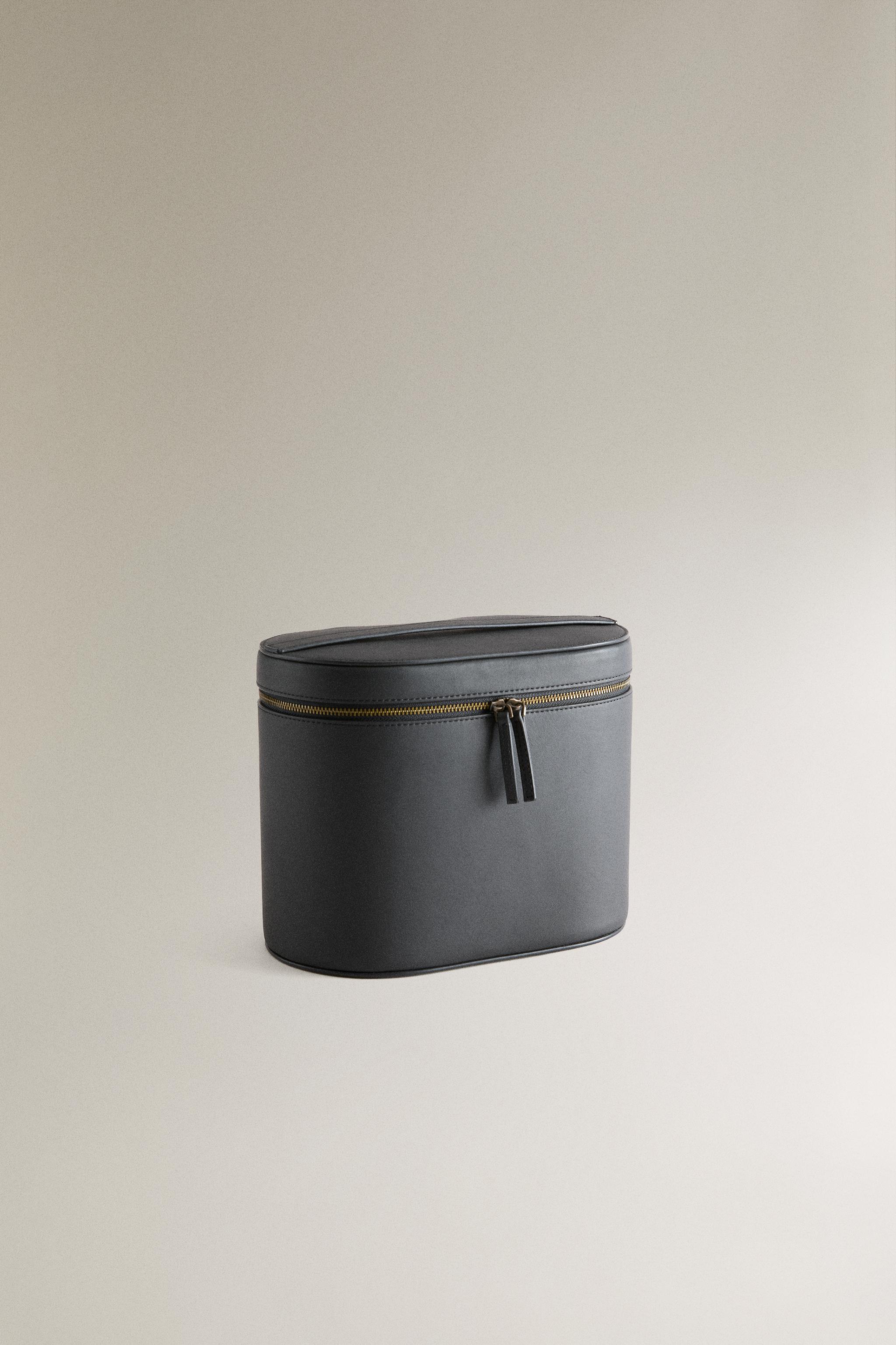 TROUSSE DE TOILETTE RIGIDE CUIR MIROIR